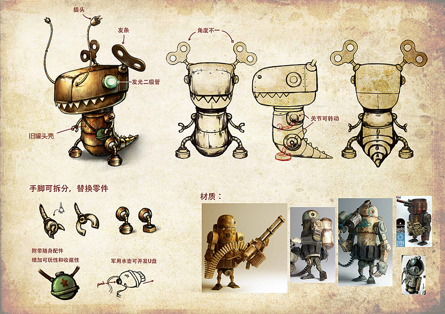 蒸汽朋克風(fēng)機(jī)械龍 卡通形象的奇幻設(shè)計(jì)